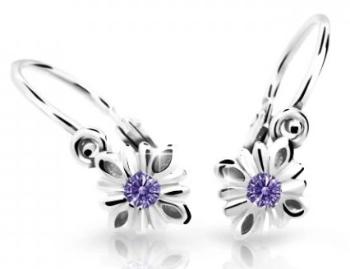 Cutie Jewellery Pôvabné detské náušnice z bieleho zlata C2261-10-X-2 fialová
