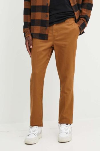 Nohavice Dickies pánske, hnedá farba, priliehavé