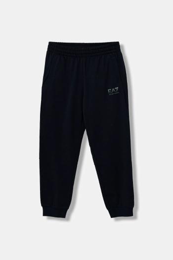 Detské bavlnené tepláky EA7 Emporio Armani tmavomodrá farba, s potlačou, 7B000172 AF13512