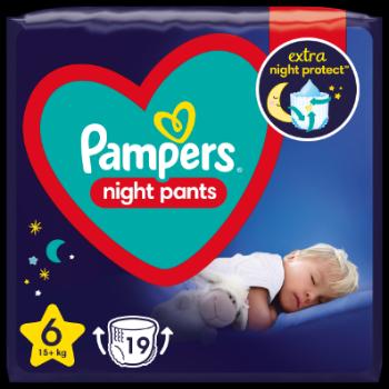 PAMPERS Night Pants S6, 15+ kg, 19 ks