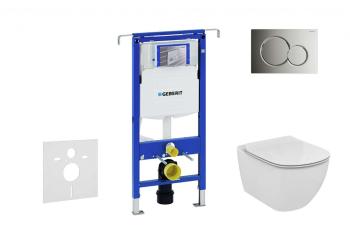 GEBERIT - Duofix Modul na závesné WC s tlačidlom Sigma01, lesklý chróm + Ideal Standard Tesi - WC a doska 111.355.00.5 NF2