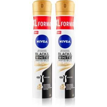 NIVEA Black & White Invisible Silky Smooth antiperspirant v spreji výhodné balenie