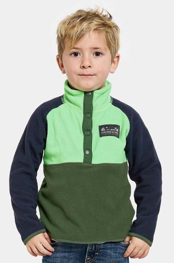 Detská fleecová mikina Didriksons MONTE KIDS HALF BU zelená farba, vzorovaná, 505590