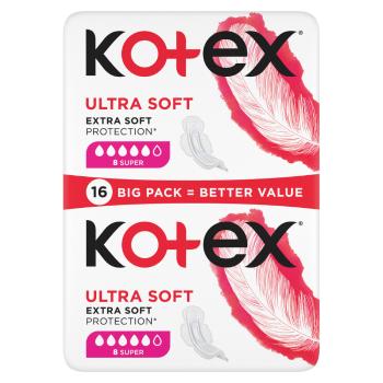 KOTEX Ultra Soft Dámske hygienické vložky Super 16 kusov