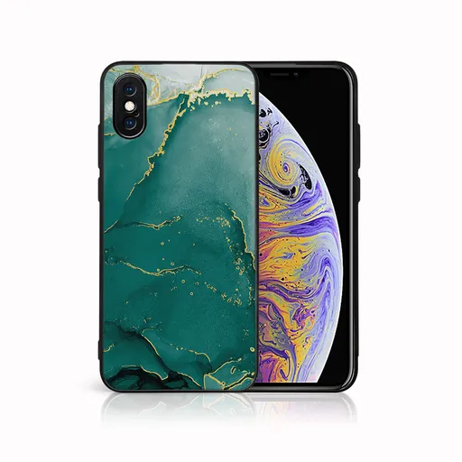 MY ART Ochranný kryt pre Apple iPhone X / XS GREEN MARBLE (145)