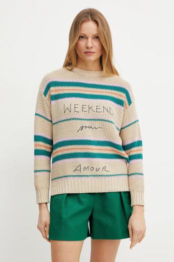 Sveter Weekend Max Mara dámsky, béžová farba, teplý, 2515361211600