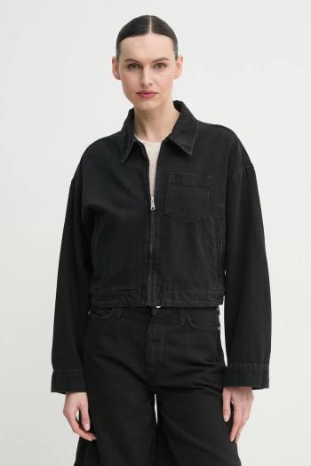 Rifľová bunda Marc O'Polo čierna farba, prechodná, oversize, 5000006256