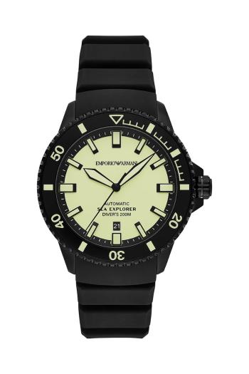 Hodinky Emporio Armani SEA EXPLORER pánske, čierna farba, AR60085