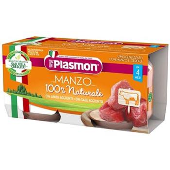 PLASMON bezlepkový mäsový s obilím, hovädzie bez škrobu a soli 2× 80 g, 4 mes.+ (8001040016534)
