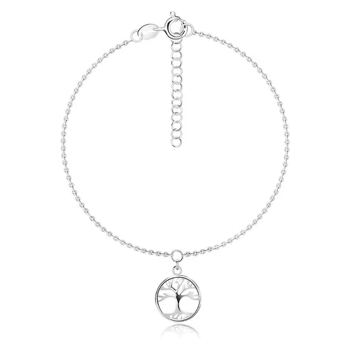 Strieborný náramok 925 - strom života, tenká retiazka, nastaviteľný
