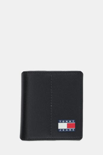 Peňaženka Tommy Jeans pánska, čierna farba, AM0AM13408