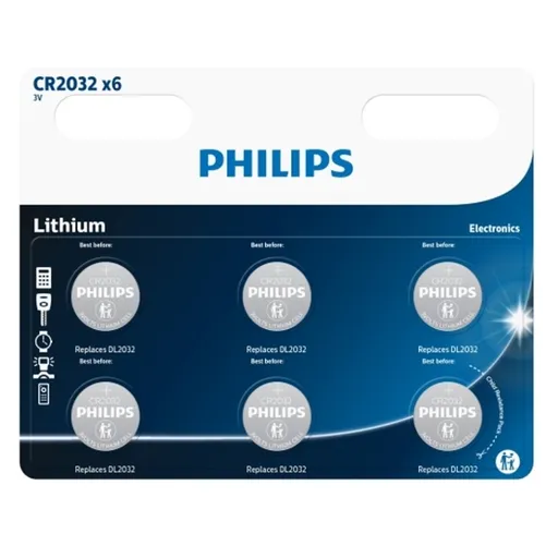 PHILIPS CR2032P6/01B gombíková batéria 6 kusov