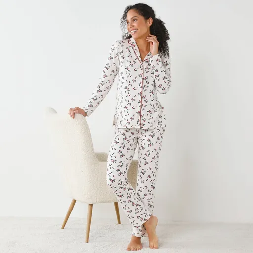 Pyžamo s kabátikom na gombíky a potlačou cezmíny