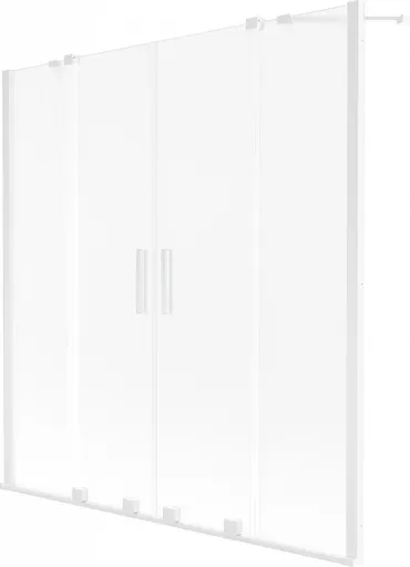MEXEN/S - Velar Duo dvojkrídlová posuvná vaňová zástena 150 x 150, dekor, biela 896-150-000-32-20