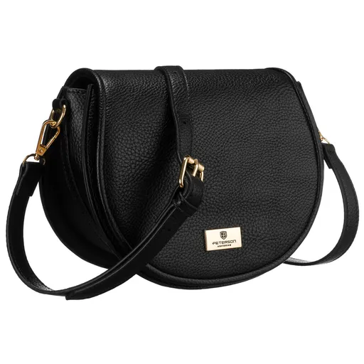 Dámska čierna crossbody kabelka z eko kože PETERSON