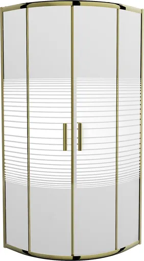 MEXEN - Rio sprchovací kút štvrťkruh 70 x 70, pruhy, zlatá 863-070-070-50-20