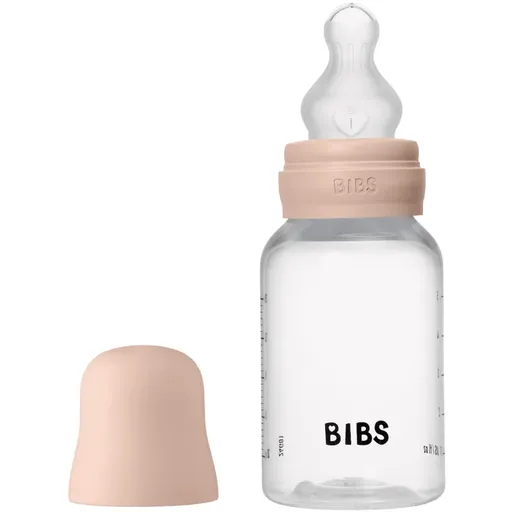 BIBS Anti-Colic Baby Bottle Silicone antikoliková fľaša so silikónovým cumlíkom Blush 150 ml