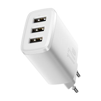 BASEUS 3U 17W Sieťová nabíjačka 3x USB biela