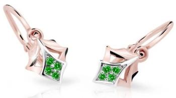 Cutie Jewellery Detské náušnice z ružového zlata C2220-10-X-4 zelená