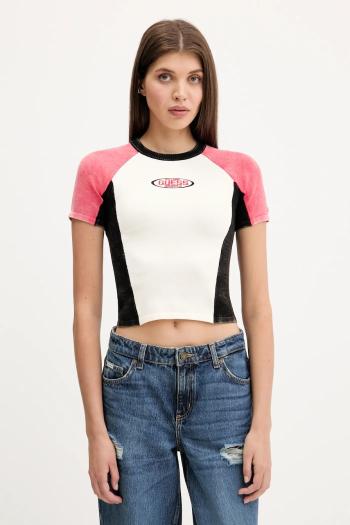 Tričko Guess Originals dámske, béžová farba, W5YR44 Z2YJ2