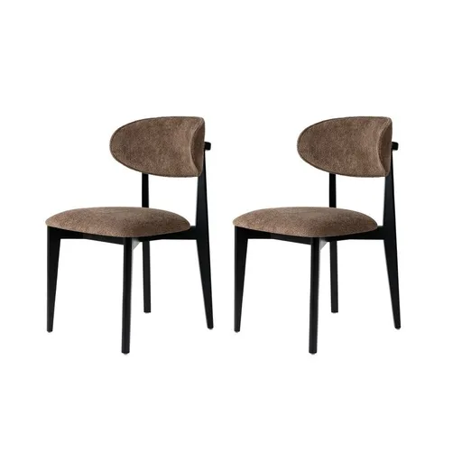 Súprava jedálenských stoličiek Lionte Brown and Black, 2 ks