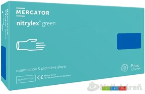 MERCATOR Nitrilové rukavice M mentolové nesterilné nepudrované 100ks