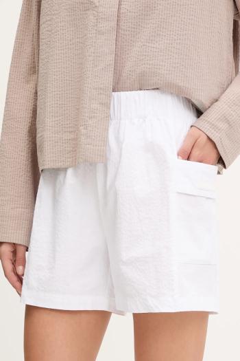 Šortky EA7 Emporio Armani biela farba, jednofarebné, vysoký pás, AF12506.7W000164