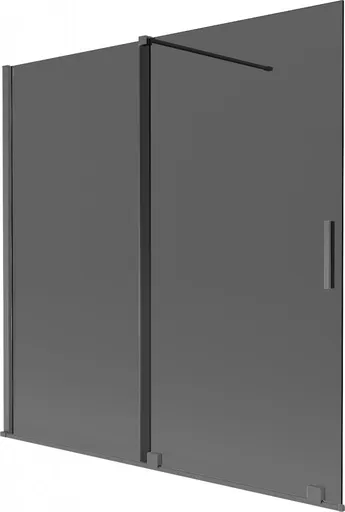 MEXEN/S - Velar dvojkrídlová posuvná vaňová zástena 160 x 150, grafit, grafit kartáčovaná 896-160-000-41-66