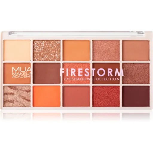 MUA Makeup Academy Professional 15 Shade Palette paletka očných tieňov odtieň Firestorm 12 g