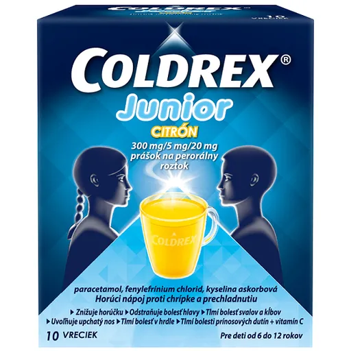 COLDREX Junior horúci nápoj Citrón 1 g 10 vreciek