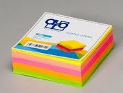 Blok kocka 9x9cm lepená neón farby 400 listov