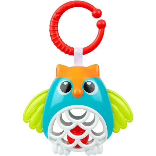 Chicco Owl Rattle kontrastná závesná hračka s hrkálkou 1 ks