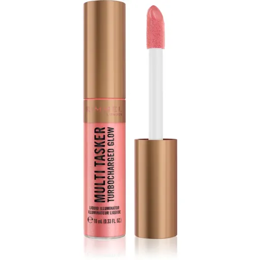 Rimmel Multi-Tasker Turbocharged Glow tekutý rozjasňovač odtieň 002 Rosy Rebel 10 ml