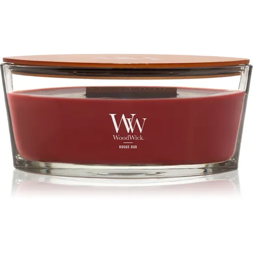 Woodwick Opulent Wood Rouge Oud vonná sviečka s dreveným knotom 453.6 g