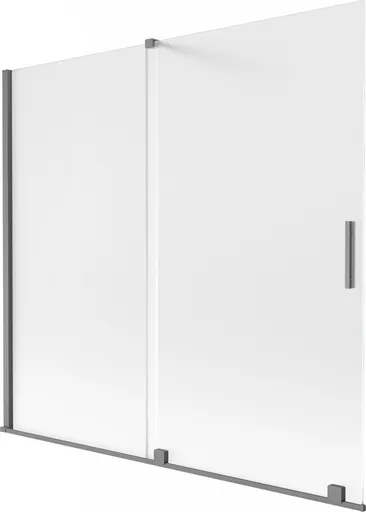 MEXEN/S - Velar dvojkrídlová posuvná vaňová zástena 170 x 150, dekor, grafit metal 896-170-000-31-95