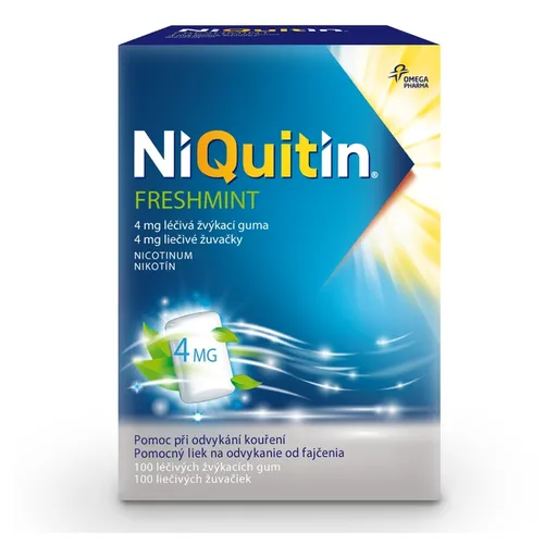 NIQUITIN Freshmint 4 mg 100 liečivých žuvačiek
