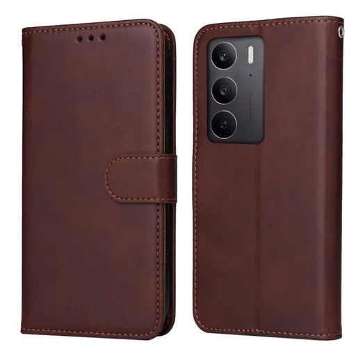 SMOOTH Peňaženkové puzdro pre Realme C75 / Realme 14x 5G hnedé