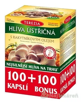 Terezia Company Hliva ustricová s rakytníkovým olejom 100 + 100 kapsúl
