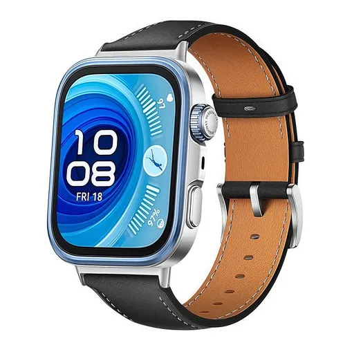 LEATHER Kožený remienok pre Huawei Watch Fit 4 / Fit 4 Pro čierny