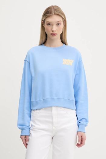 Bavlnená mikina Tommy Jeans s potlačou, DW0DW21345