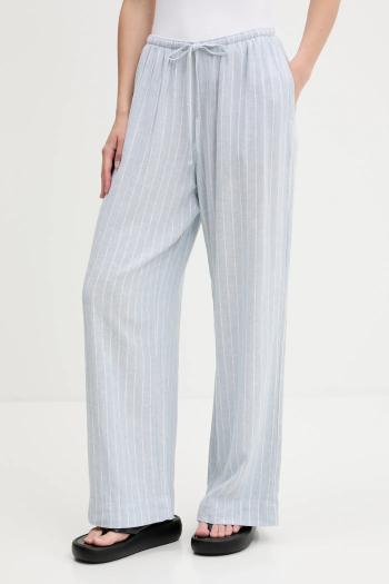 Ľanové nohavice Abercrombie & Fitch široké, vysoký pás, KI156-5205