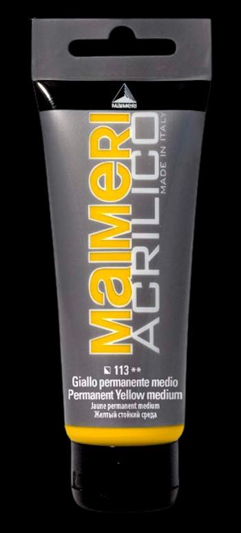MAIMERI ACRILICO - Akrylové farby 113 - permanent yellow medium, 0,075 L
