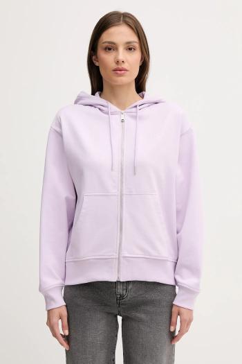 Mikina Calvin Klein Jeans fialová farba, s kapucňou, s potlačou, LV047B270G