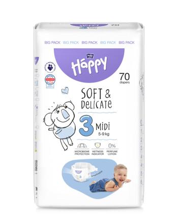 BELLA HAPPY Baby Pleny jednorázové Midi 5-9 kg Big Pack 70 ks