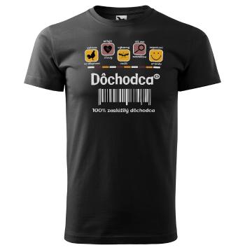Tričko Dôchodca 100% (Veľkosť: 4XL, Typ: pre mužov, Farba tričká: Čierna)