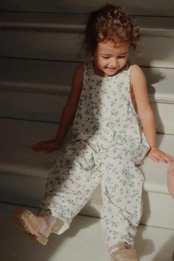 Detské bavlnené dupačky Konges Sløjd RHW x KS MIOBLU OVERALLS GOTS Rosie Huntington Whiteley KS103614