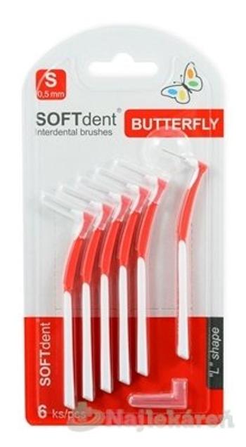 SOFTdent Butterfly mezizub. kartáček zahnutý S 6 ks