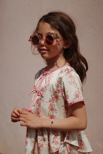 Detská blúzka Konges Sløjd SHEENY BLOUSE béžová farba, vzorovaná, KS102428