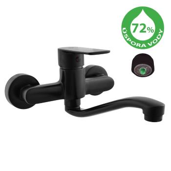 RAV Slezák RAV Slezák - Sporiaca vodovodná batéria drezová/umývadlová VLTAVA ECO čierna matná, Farba: čierna, Povrchová úprava: Čierna matná, Rozmer: 150 mm VTE401.5/26CMAT