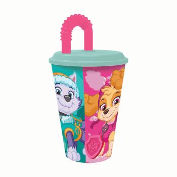 STOR POHÁR SO SLAMKOU HLIADKA 430 ML, PLASTOVÝ